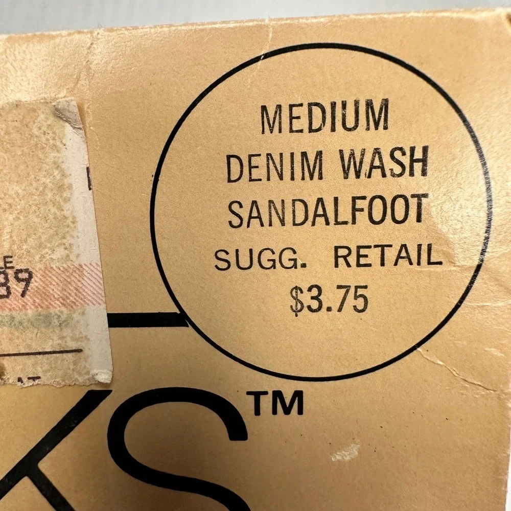 Burlington Leg Looks Pantyhose Womens Medium Denim Wash Blue Ultra Sheer 367 Vtg